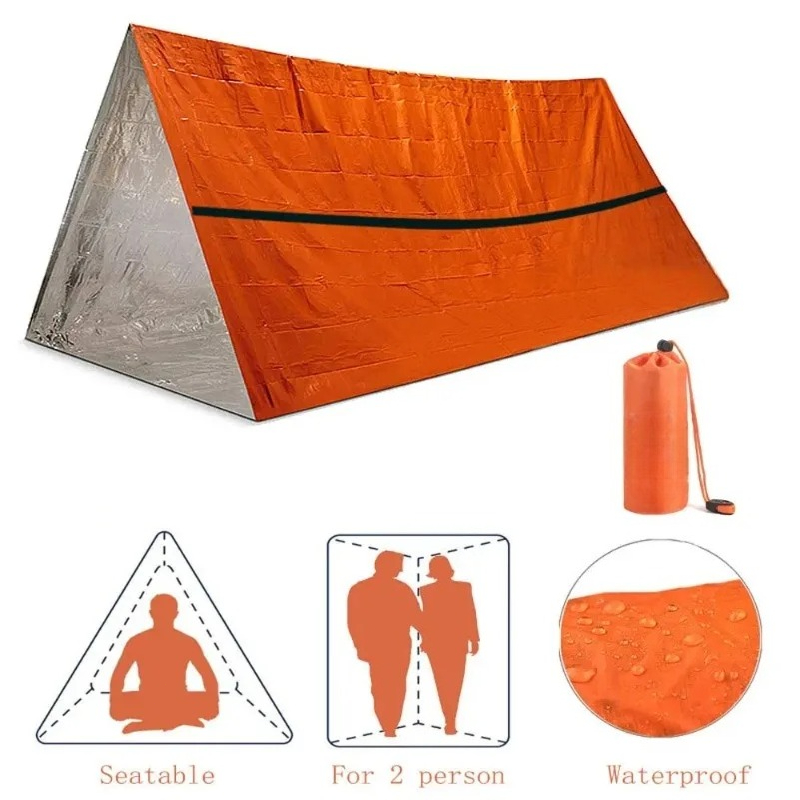 Emergency Mylar Tent - Kit Tenda Darurat 2 Orang, Tenda